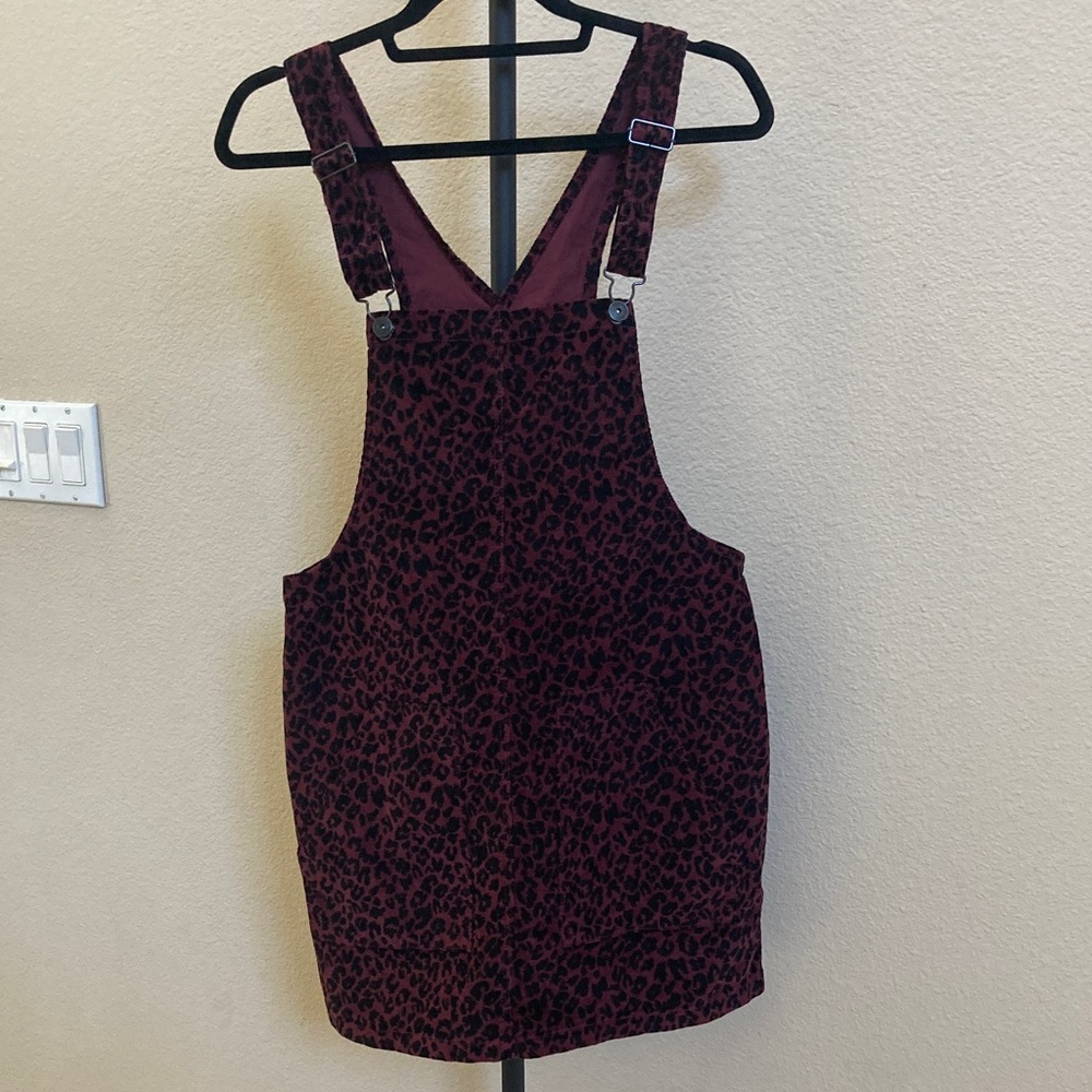 Vanilla Star Burgundy and Black Animal Print Dress